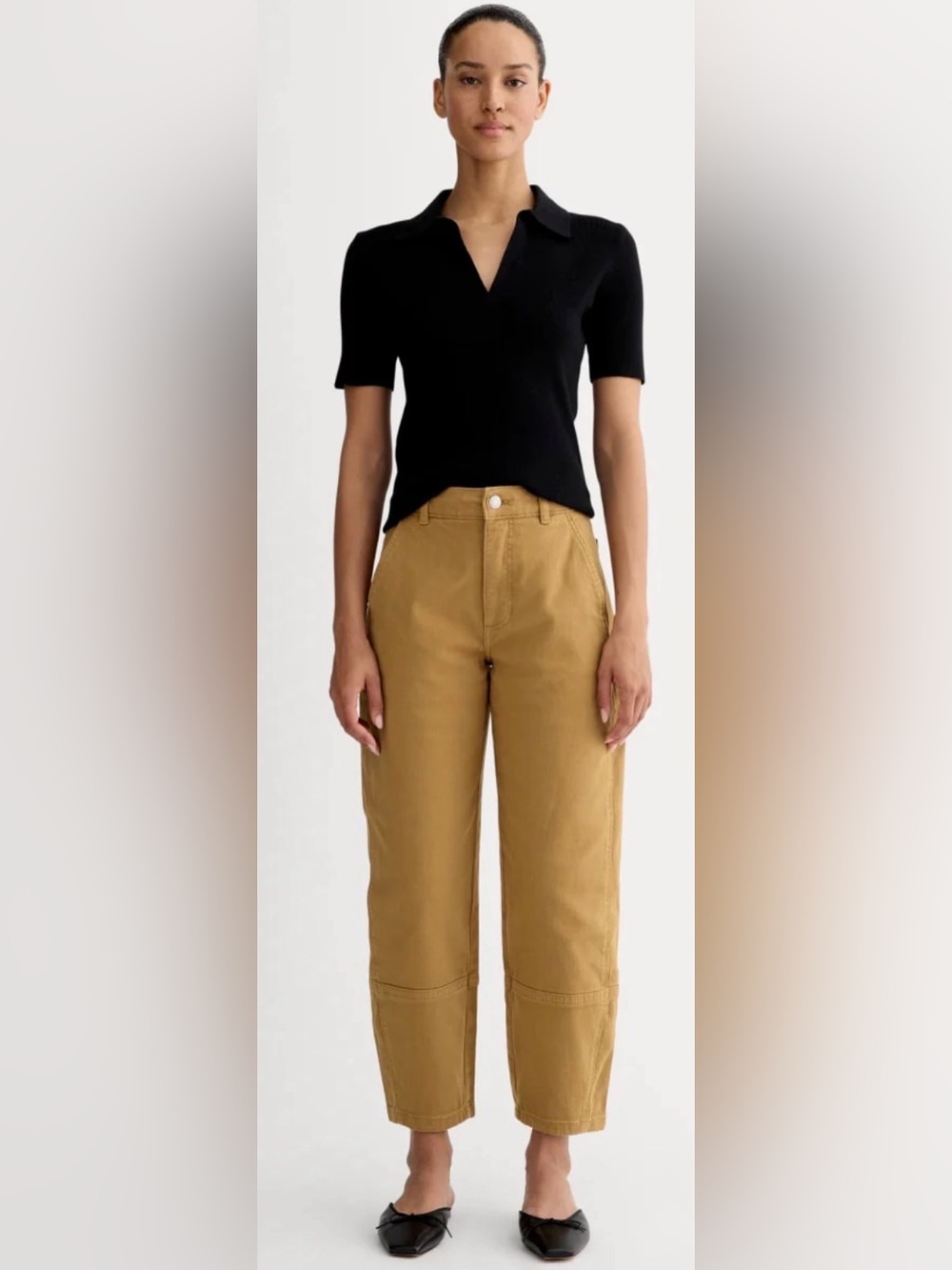 Everlane The Utility Horseshoe Barrel Pant in Turmeric – Size 2 (Pristine)